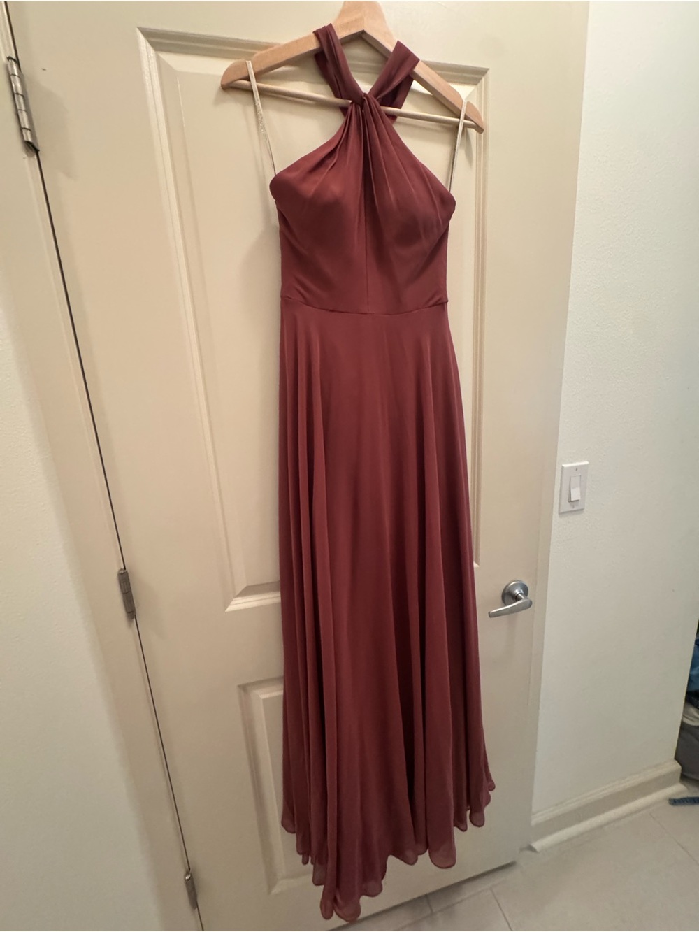 Jenny Yoo Cinnamon Rose Halter Maxi Dress